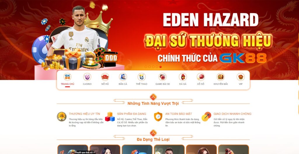 Giao diện GK 88 thân thiện và thu hút